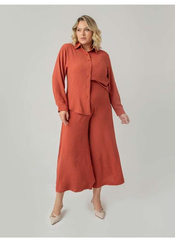 Susie Modas - Calça Pantalona Crepe Heavy Flow Feminino Marrom 4