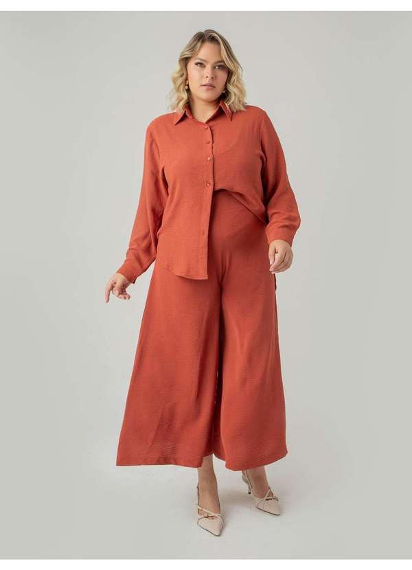 Susie Modas - Calça Pantalona Crepe Heavy Flow Feminino Marrom 5