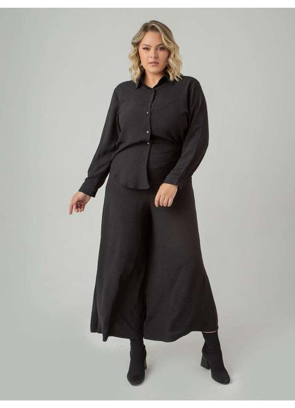 Susie Modas - Calça Pantalona Crepe Heavy Flow Feminino Preto 4