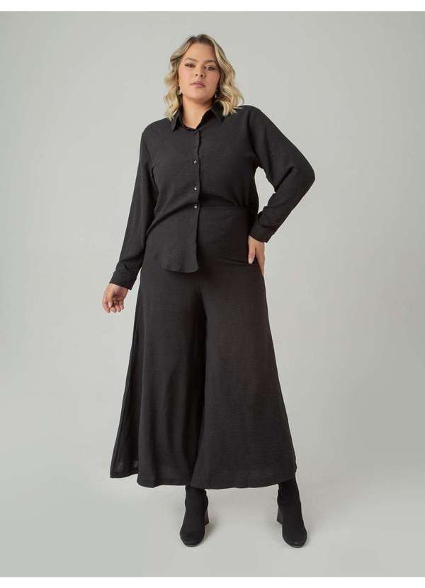 Susie Modas - Calça Pantalona Crepe Heavy Flow Feminino Preto 5