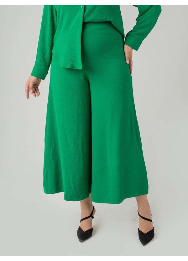 Susie Modas - Calça Pantalona Crepe Heavy Flow Feminino Verde