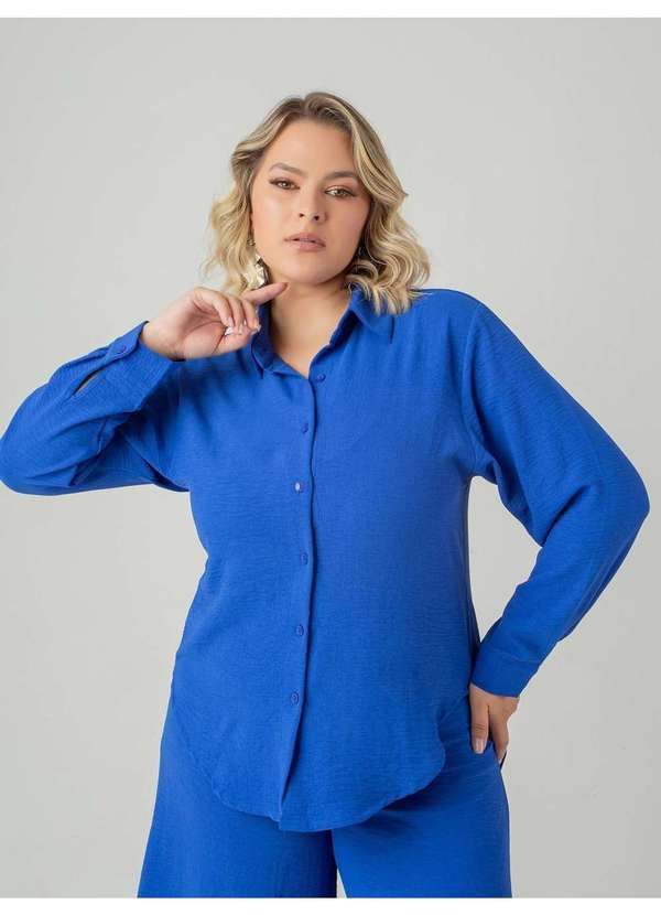 Susie Modas - Camisa Crepe Heavy Flow Feminino Azul 4