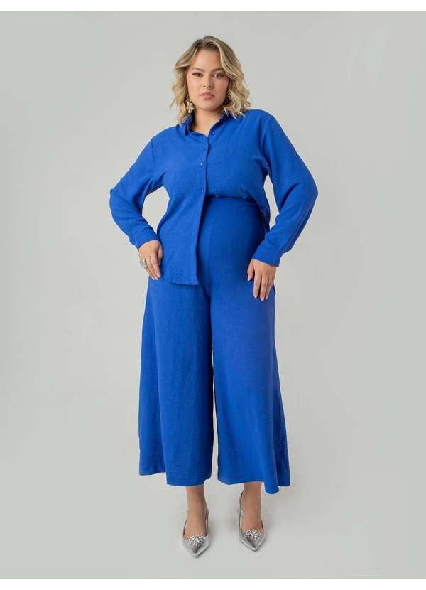 Susie Modas - Camisa Crepe Heavy Flow Feminino Azul 5