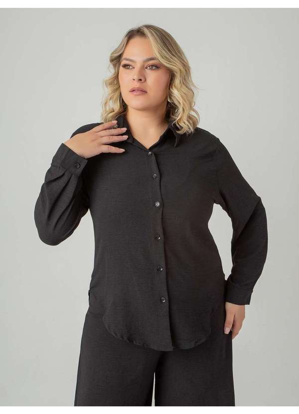 Susie Modas - Camisa Crepe Heavy Flow Feminino Preto 4