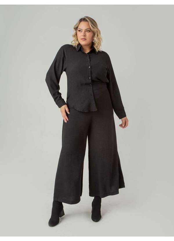 Susie Modas - Camisa Crepe Heavy Flow Feminino Preto 5