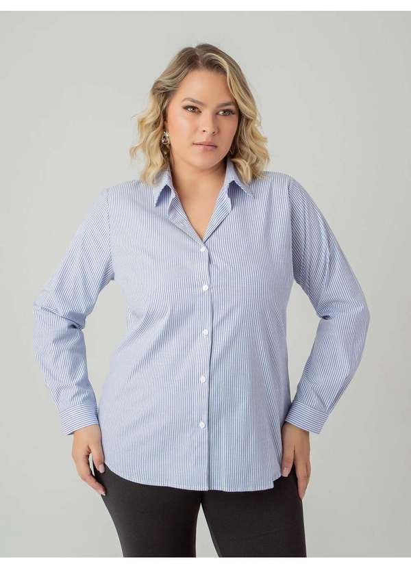 Susie Modas - Camisa Oversized Listrada Feminino Roxo 4