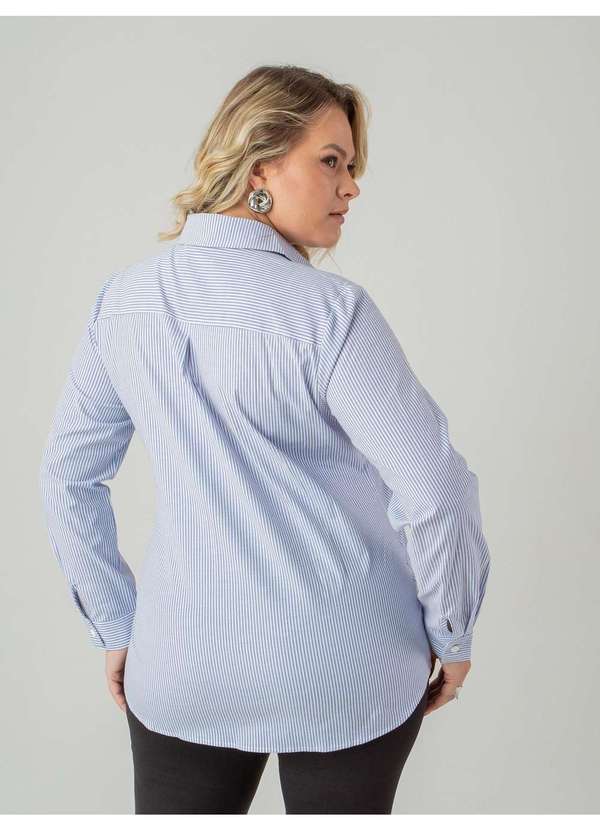 Susie Modas - Camisa Oversized Listrada Feminino Roxo 3