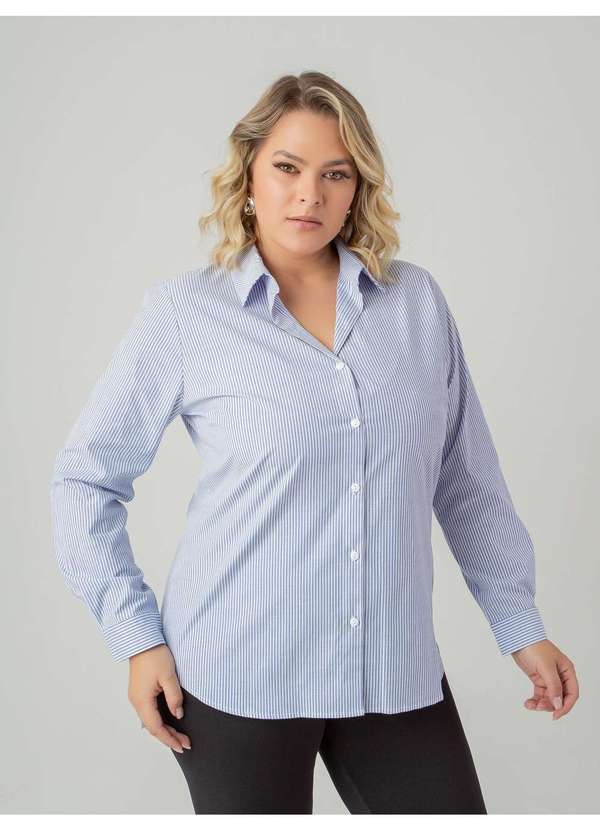 Susie Modas - Camisa Oversized Listrada Feminino Roxo