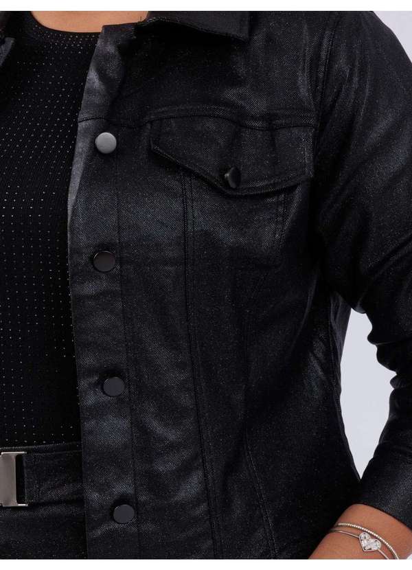 Susie Modas - Jaqueta Glitter Resinada c/ Botão Preto 2