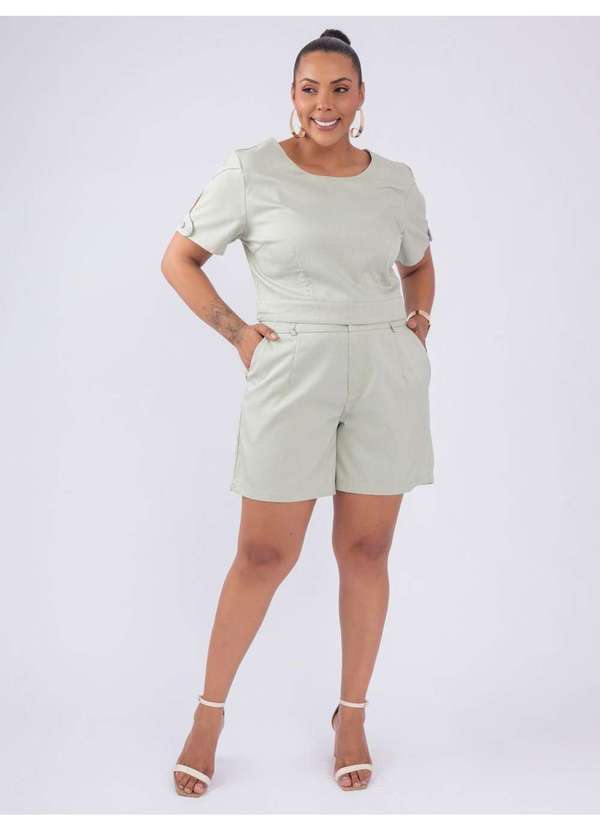 Susie Modas - Conjunto Blusa Shorts Alfaiataria Verde 4