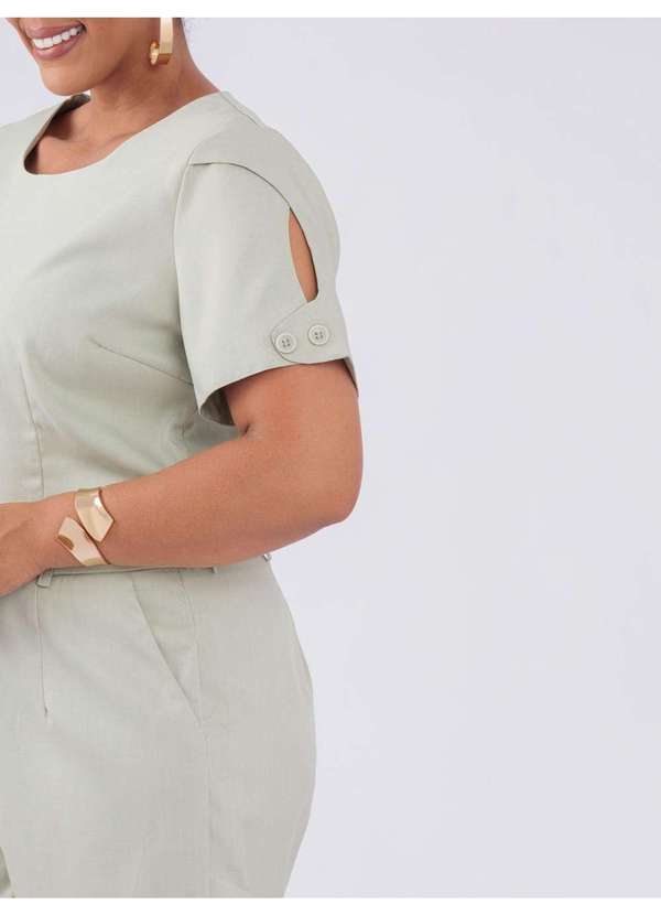 Susie Modas - Conjunto Blusa Shorts Alfaiataria Verde 2