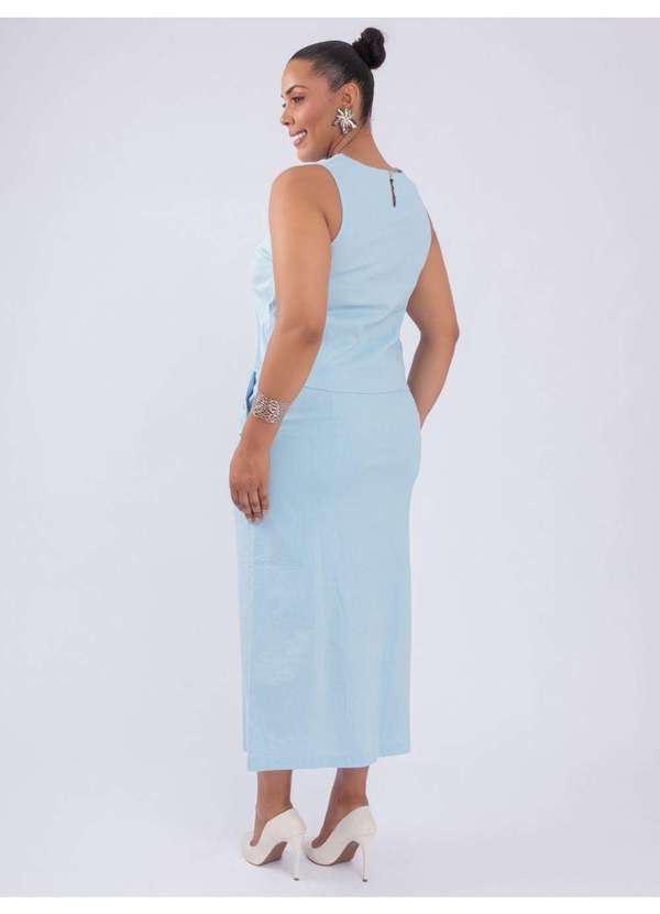 Susie Modas - Conjunto Camisa Saia Algodão Azul 2