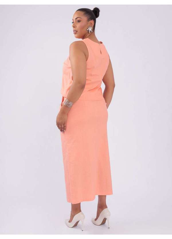 Susie Modas - Conjunto Camisa Saia Algodão Laranja 2