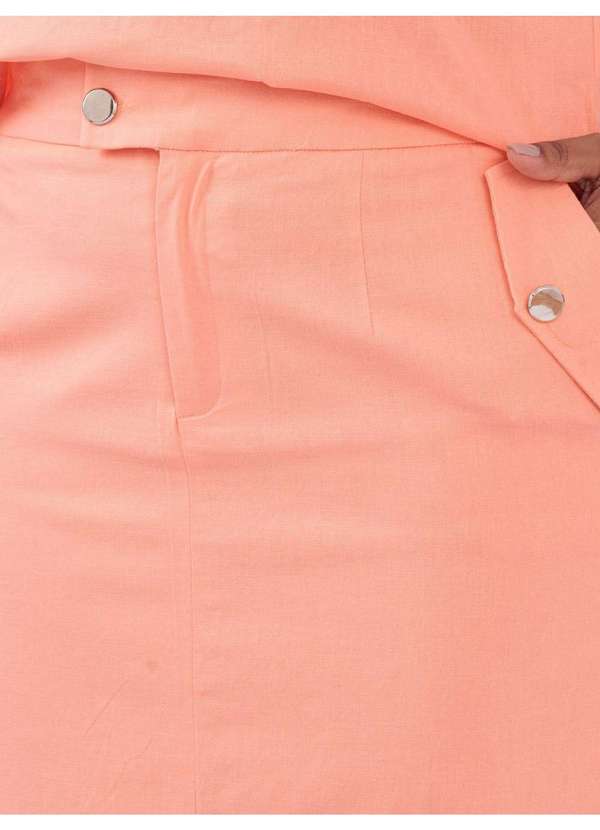 Susie Modas - Conjunto Camisa Saia Algodão Laranja 3