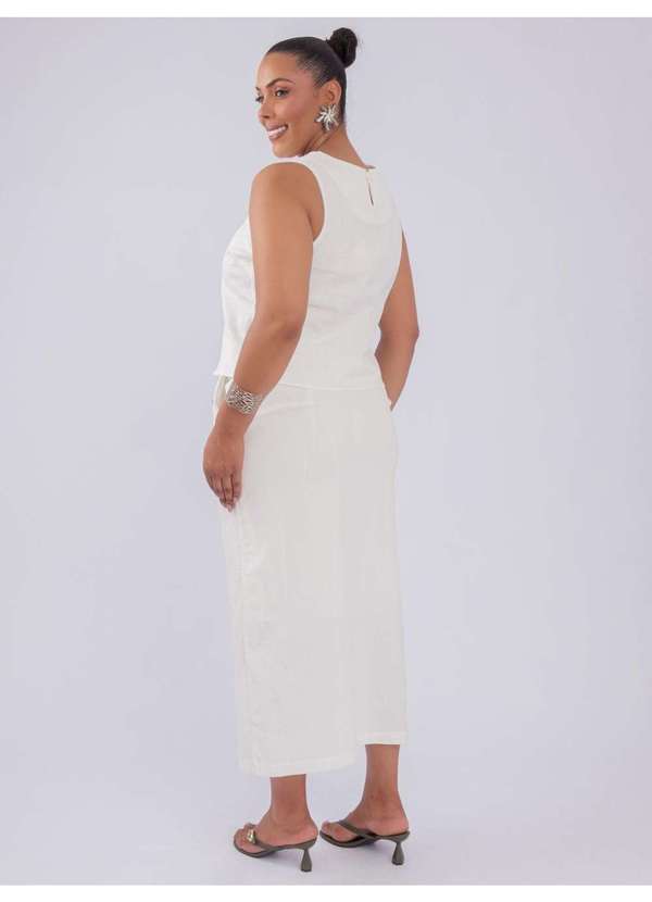 Susie Modas - Conjunto Camisa Saia Algodão Branco 2