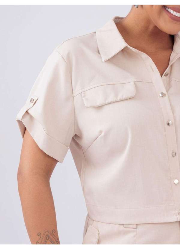 Susie Modas - Conjunto Camisa Shorts Strass Bege 3