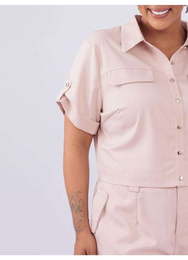 Susie Modas - Conjunto Camisa Shorts Strass Rosa 3