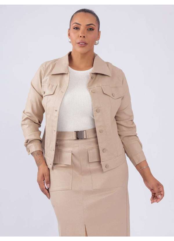 Susie Modas - Saia Glitter Resinada Longa Branco 4