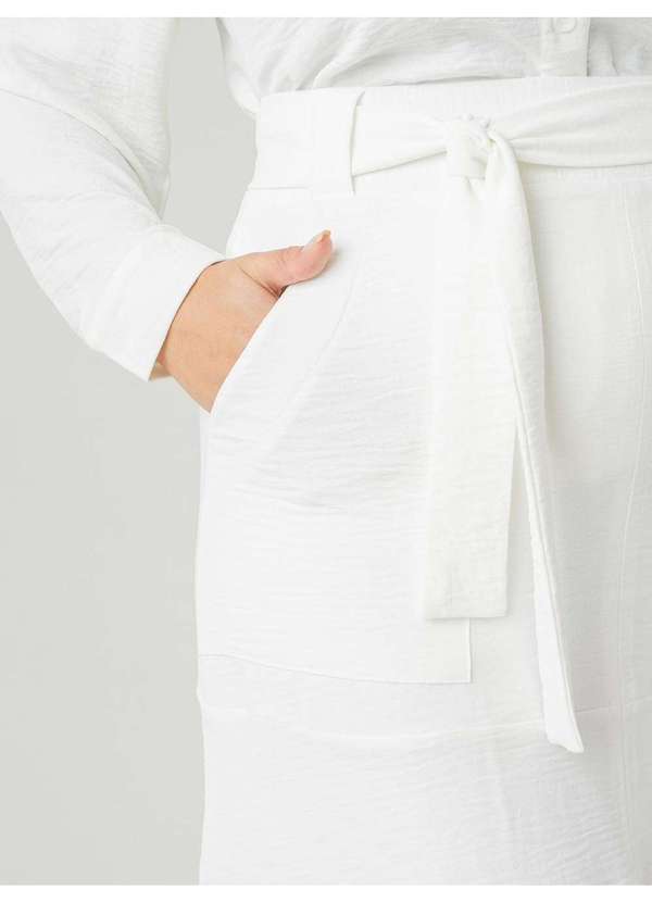 Susie Modas - Saia Midi Crepe Heavy Flow Bolso Feminino Branco 3