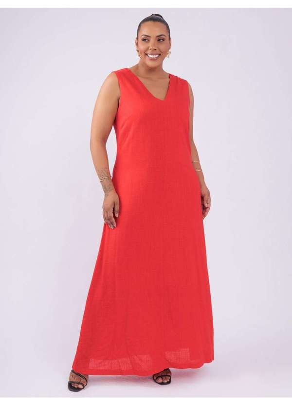 Susie Modas - Vestido Decote V Vermelho 5