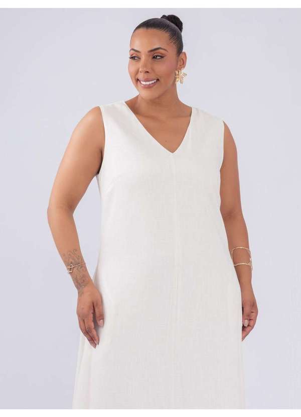 Susie Modas - Vestido Decote V Branco