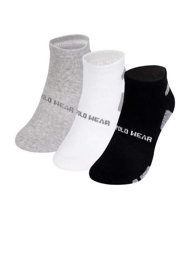 Polo Wear - Kit 3 pares de Meias Atoalhadas Cano Curto Polo Wear Sortido Sortido