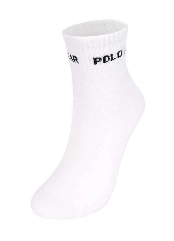 Polo Wear - Kit 3 pares de Meias Atoalhadas Cano Longo Polo Wear Branco Branco