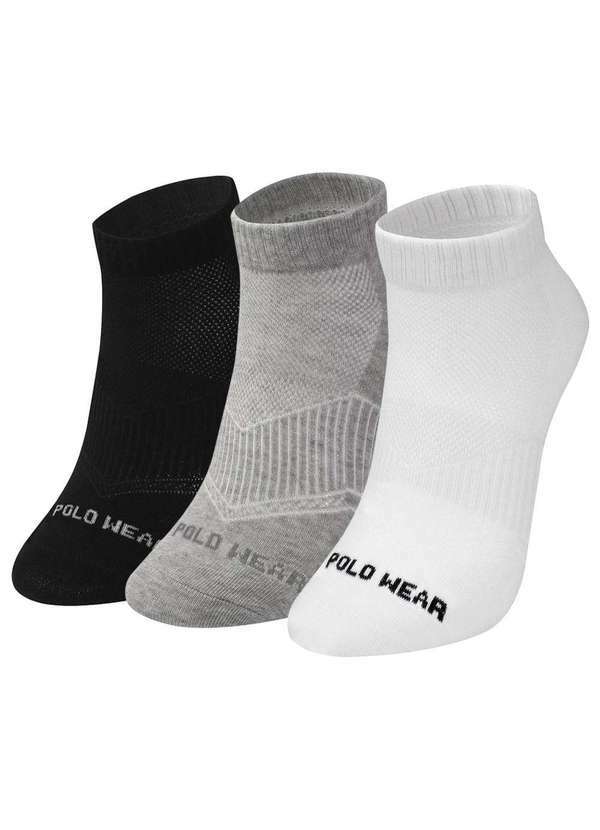 Polo Wear - Kit 3 pares de Meias Femininas Cano Curto Polo Wear Sortido Sortido
