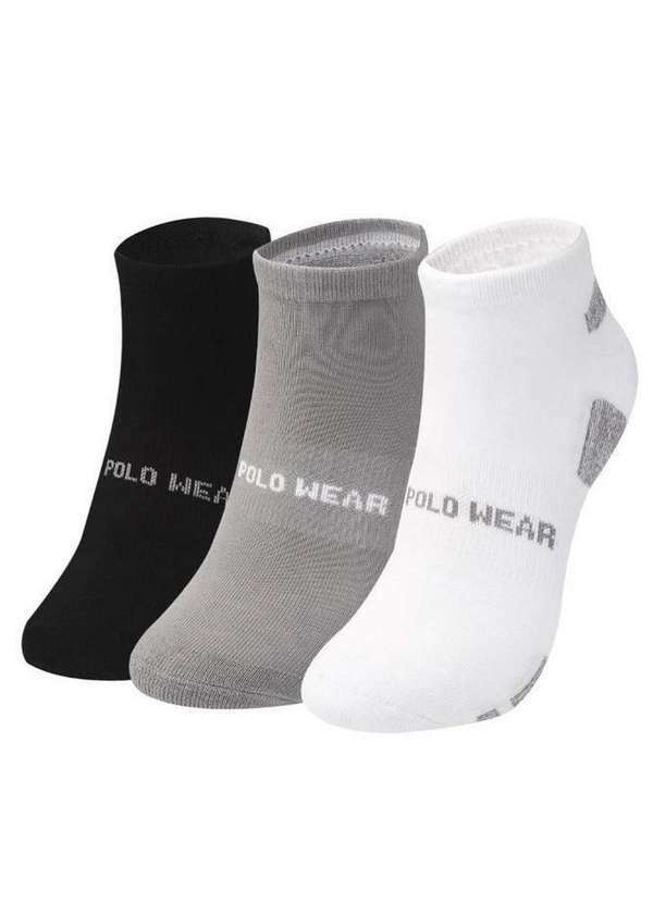 Polo Wear - Kit 3 pares de Meias Femininas Cano Curto Polo Wear Sortido Sortido