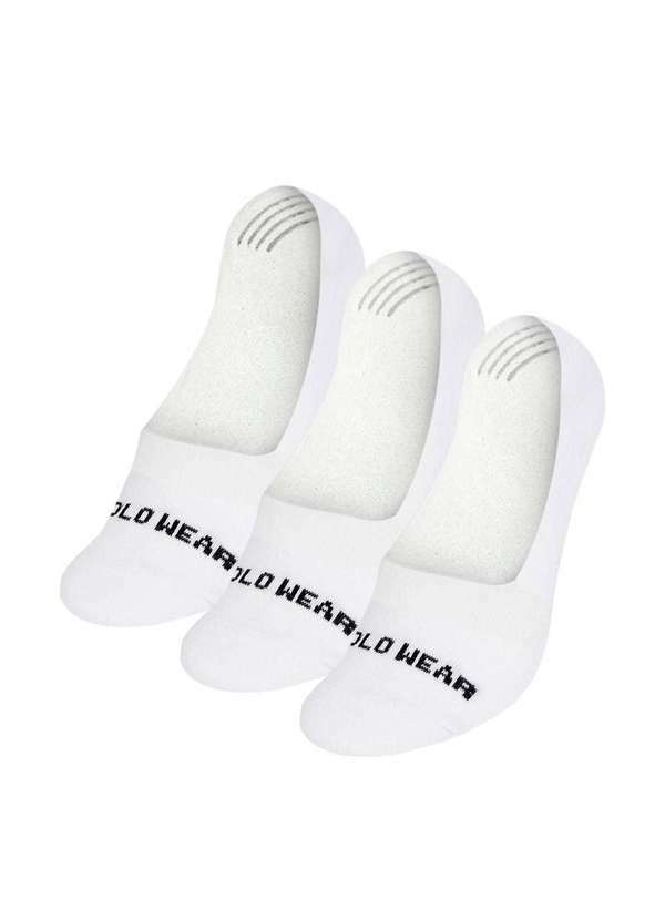 Polo Wear - Meia Sapatilha Masculina Polo Wear Branco Branco