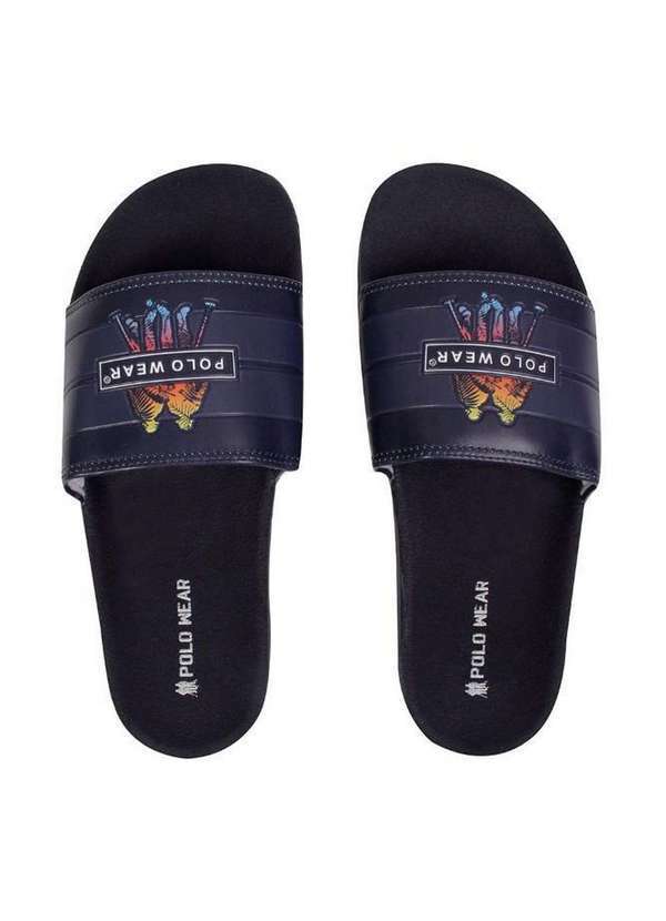 Polo Wear - Chinelo Masculino Slide Basic Polo Wear Azul Escuro Azul Escuro