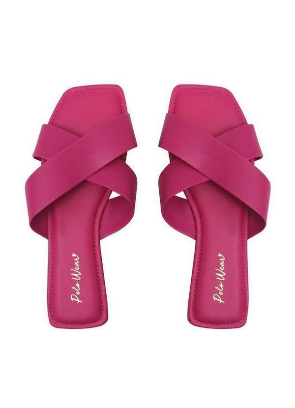 Polo Wear - Rasteirinha de Bico Quadrado Feminina Polo Wear Rosa Médio Rosa Médio
