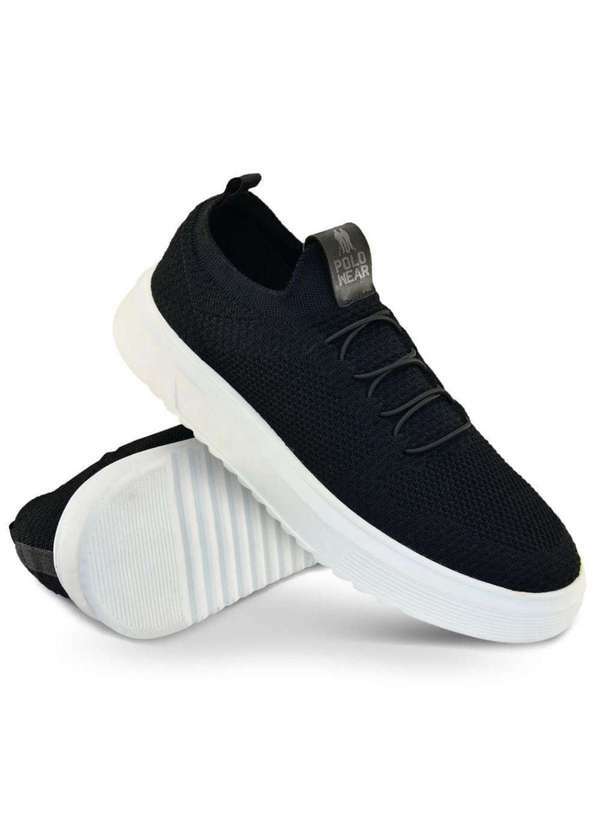 Polo Wear - Sapatênis Masculino Casual Polo Wear Preto Preto