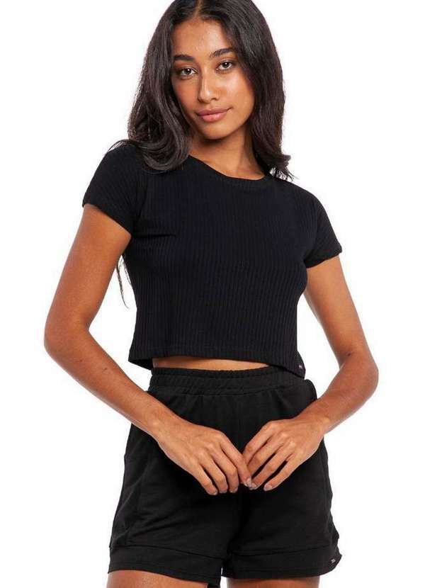 Polo Wear - Blusa Feminina Canelada Polo Wear Preto Preto