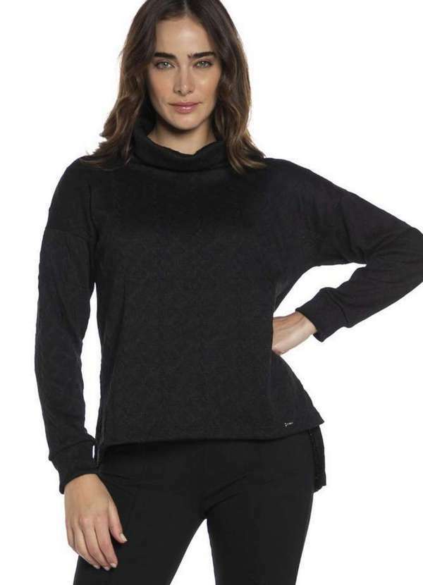 Polo Wear - Blusa Feminina Gola Alta Polo Wear Preto Preto