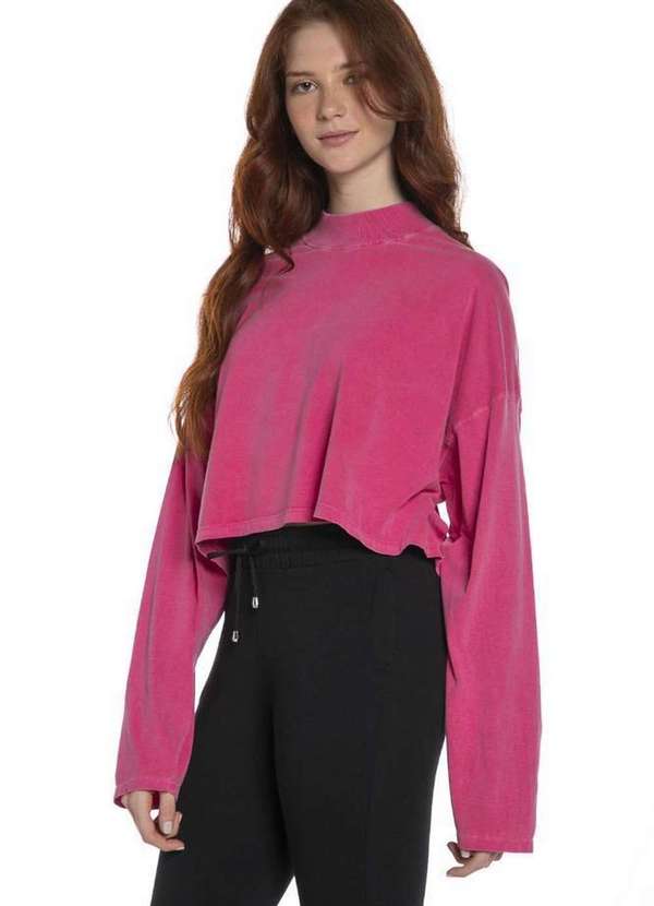 Polo Wear - Blusa Feminina Gola Alta Polo Wear Rosa Escuro Rosa Escuro