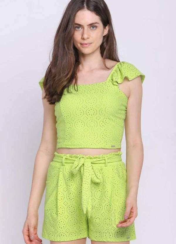Polo Wear - Blusa Feminina Lese Decote Canoa Polo Wear Verde Claro Verde Claro