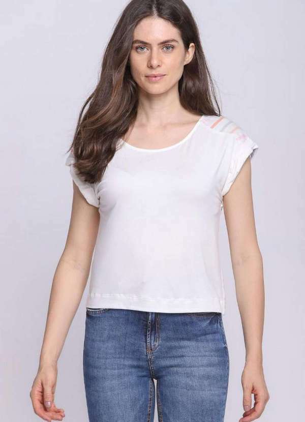 Polo Wear - Blusa Feminina Malha Estampa Listrada Polo Wear Off White Off White