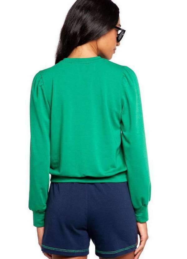 Polo Wear - Blusa Feminina Manga Bufante Polo Wear Verde Escuro Verde Escuro
