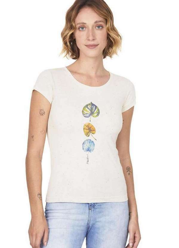 Polo Wear - Camiseta Feminina Malha Baby Look Polo Wear Bege Médio Bege Médio
