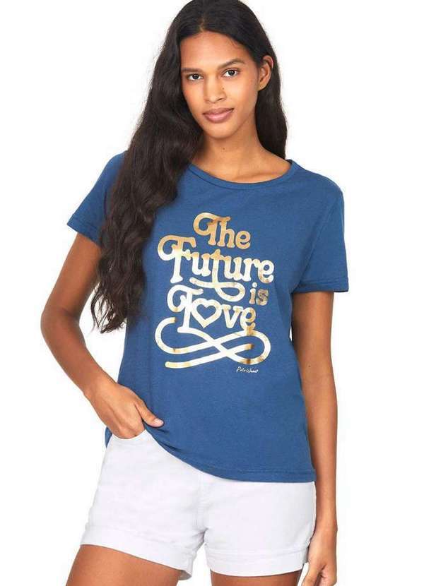 Polo Wear - Camiseta Feminina Malha The Future Polo Wear Azul Escuro Azul Escuro