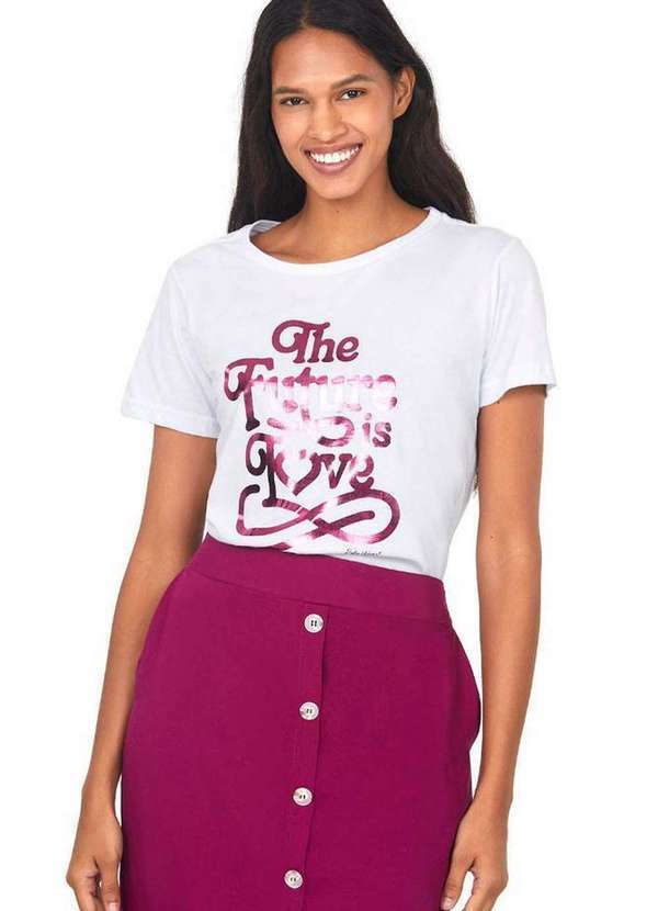 Polo Wear - Camiseta Feminina Malha The Future Polo Wear Branco Branco