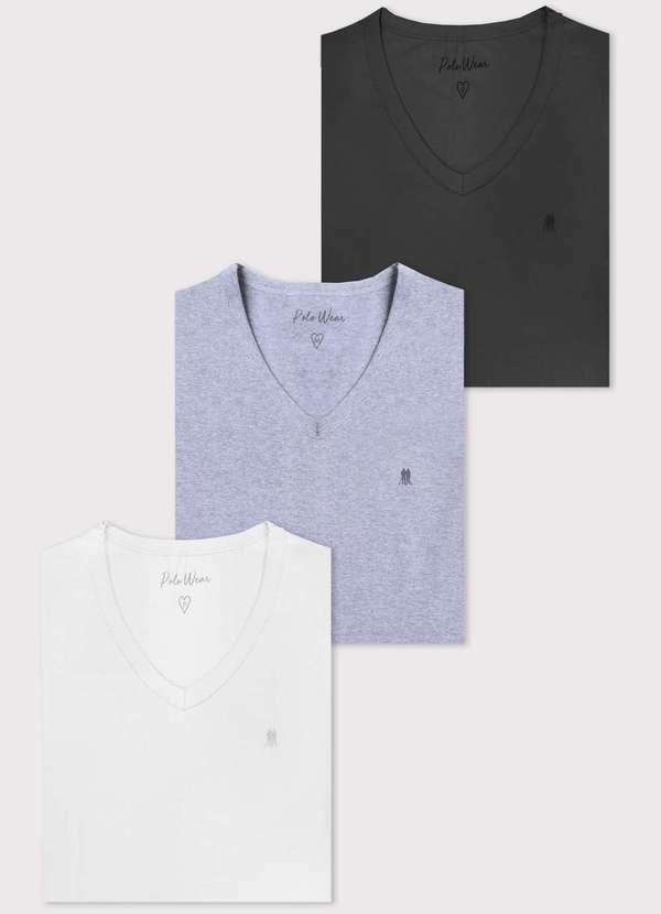 Polo Wear - Kit 3 Camisetas Femininas Básicas Polo Wear Sortido Sortido