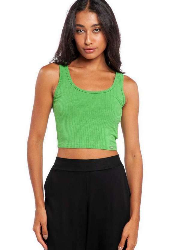 Polo Wear - Regata Curta Feminina Malha Lisa Polo Wear Verde Médio Verde Médio