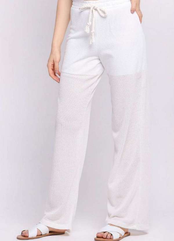 Polo Wear - Calça Feminina Coleção com Cordão Polo Wear Branco Branco