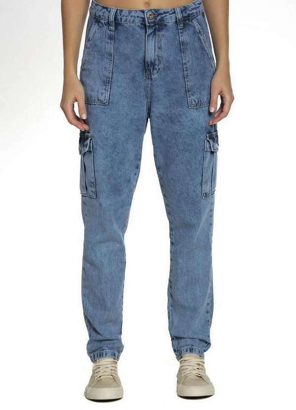 Polo Wear - Calça Feminina Jeans Jogger Delavé Polo Wear Jeans Médio Jeans Médio