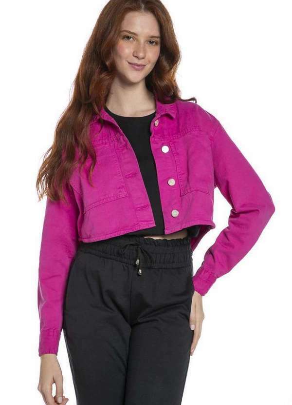 Polo Wear - Camisa Curta Feminina Malha Bolsos Polo Wear Rosa Escuro Rosa Escuro