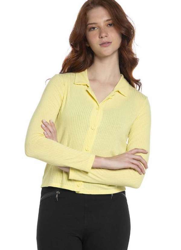 Polo Wear - Camisa Feminina Malha Canelada Polo Wear Verde Médio Verde Médio