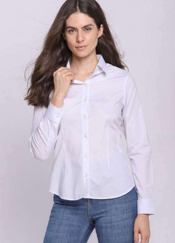 Polo Wear - Camisa Feminina Mista Básica Lisa Polo Wear Branco Branco