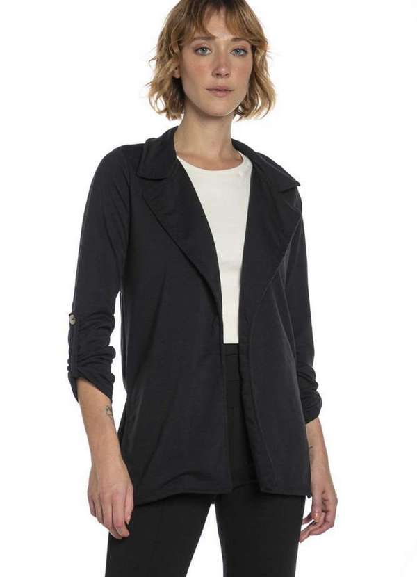 Polo Wear Casaco Feminino Moletinho Liso Polo Wear Preto Preto